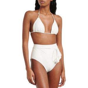 Zimmermann Everley White Tie Waist Bikini Bottom Sz 6 NWT